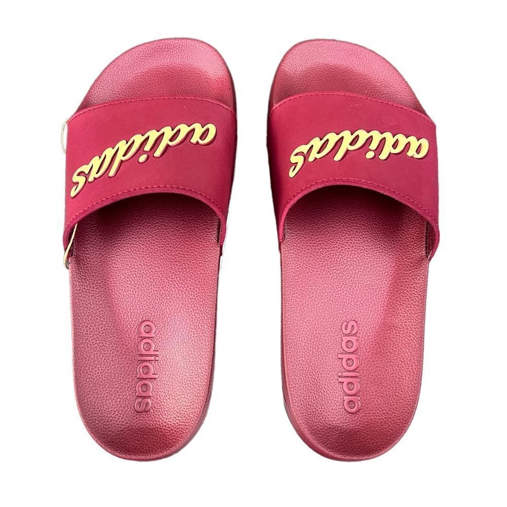 adidas ADILETTE SHOWER SLIDES Red/Sandy Beige Sandal - Picture 6 of 15